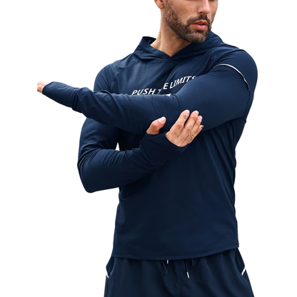 Herre reflekterende sportshoodie – slim fit – langærmet