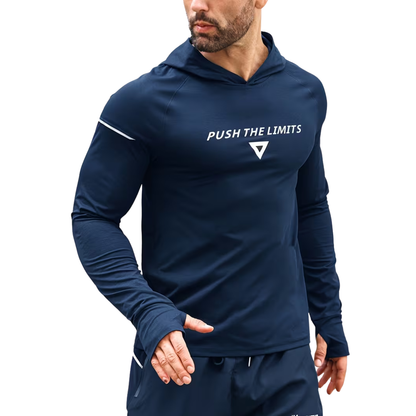 Herre reflekterende sportshoodie – slim fit – langærmet