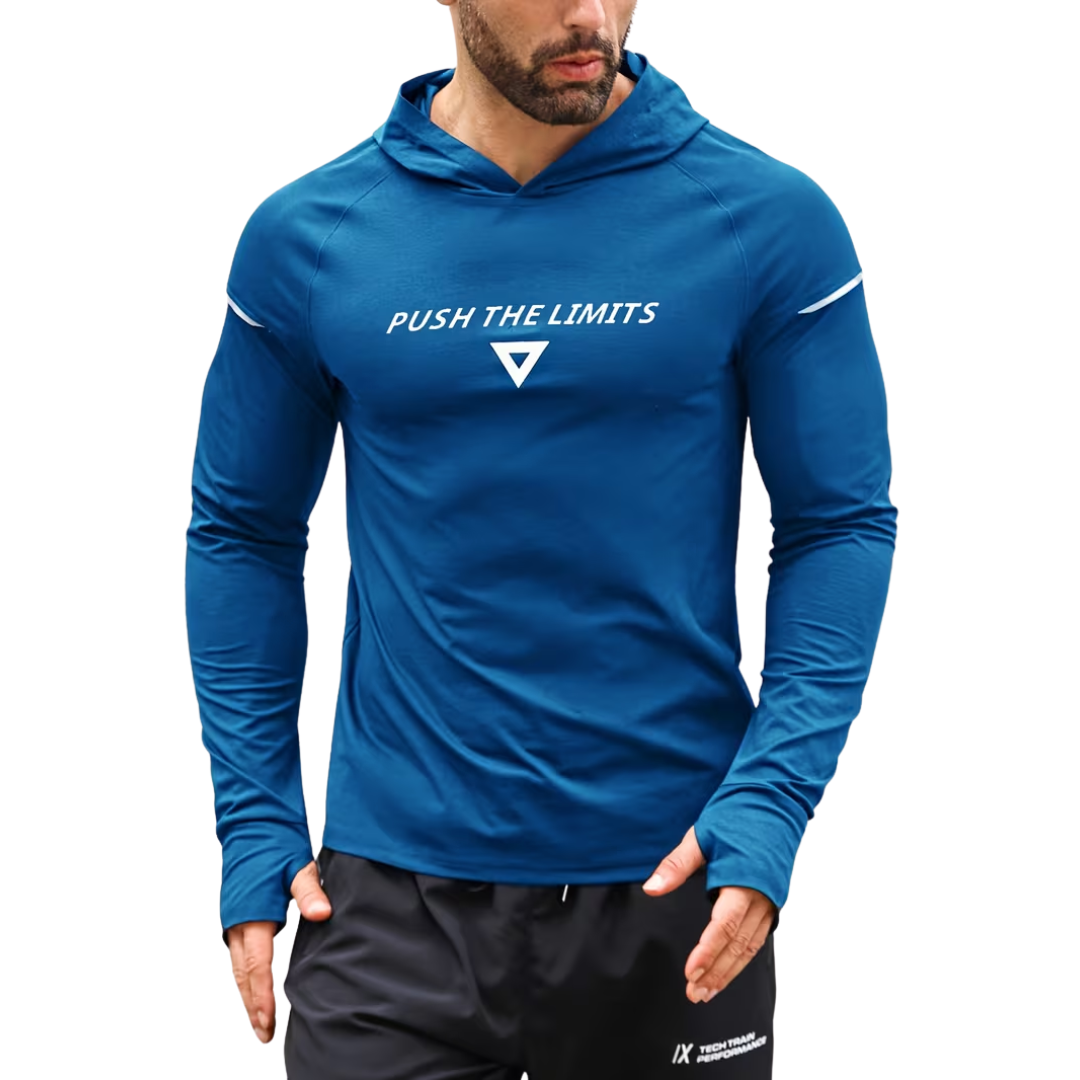 Herre reflekterende sportshoodie – slim fit – langærmet