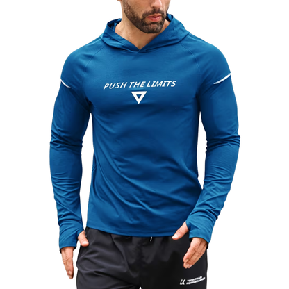 Herre reflekterende sportshoodie – slim fit – langærmet