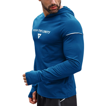 Herre reflekterende sportshoodie – slim fit – langærmet