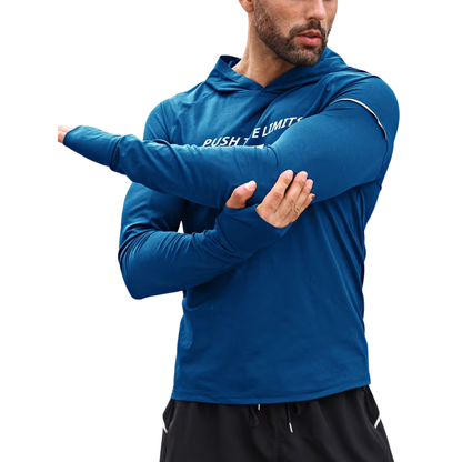 Herre reflekterende sportshoodie – slim fit – langærmet