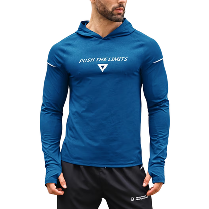 Herre reflekterende sportshoodie – slim fit – langærmet