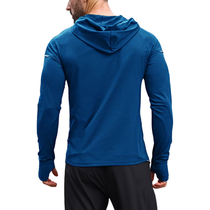 Herre reflekterende sportshoodie – slim fit – langærmet