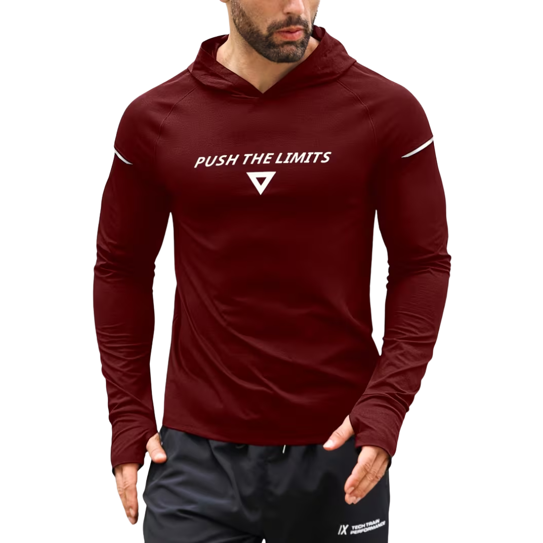 Herre reflekterende sportshoodie – slim fit – langærmet