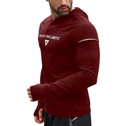 Herre reflekterende sportshoodie – slim fit – langærmet