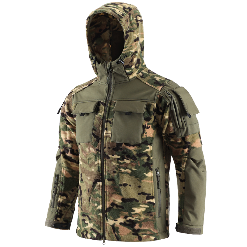 Fleecejakke herre i khaki på model