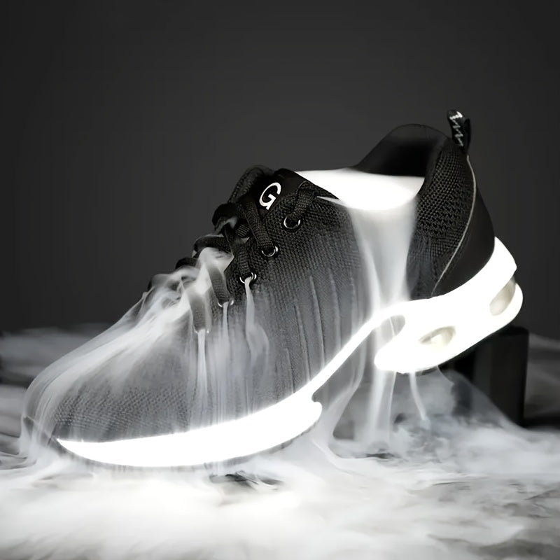 Sikkerhedssko sneaker set ovenfra med snøring
