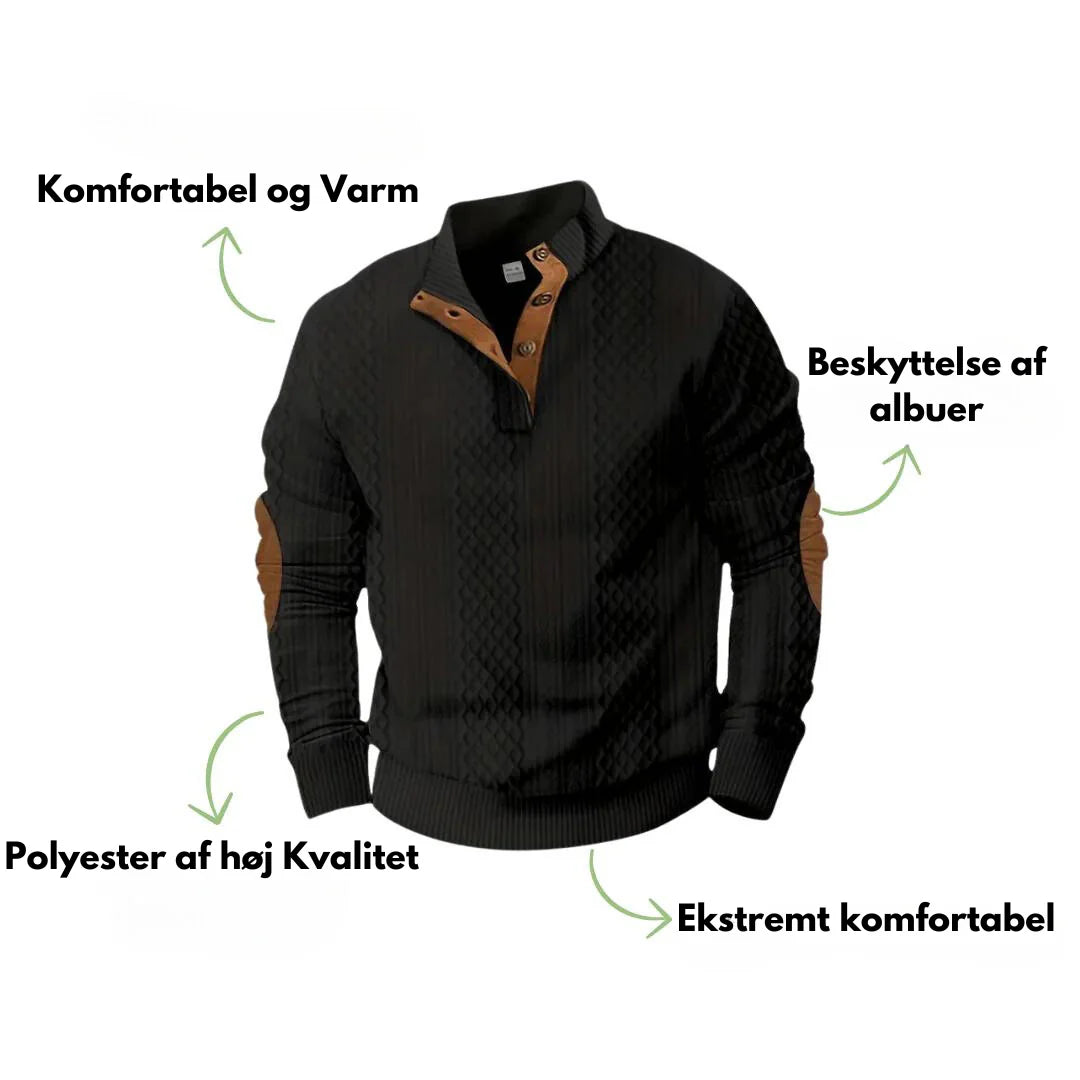 Udendørs Strikket Sweater med Lapper