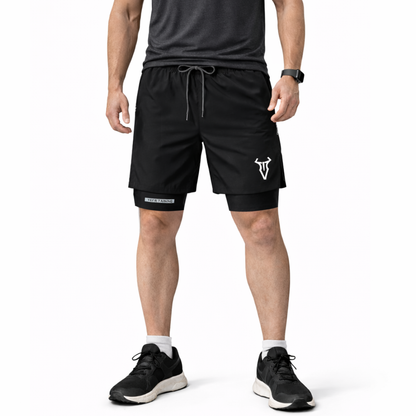 Herre sportshorts – geometrisk design & sidelommer