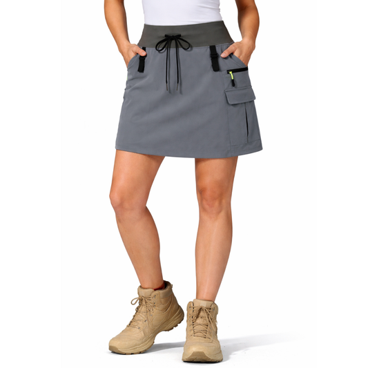 Dame Cargo Skort – Høj Talje – Indbygget Indershorts