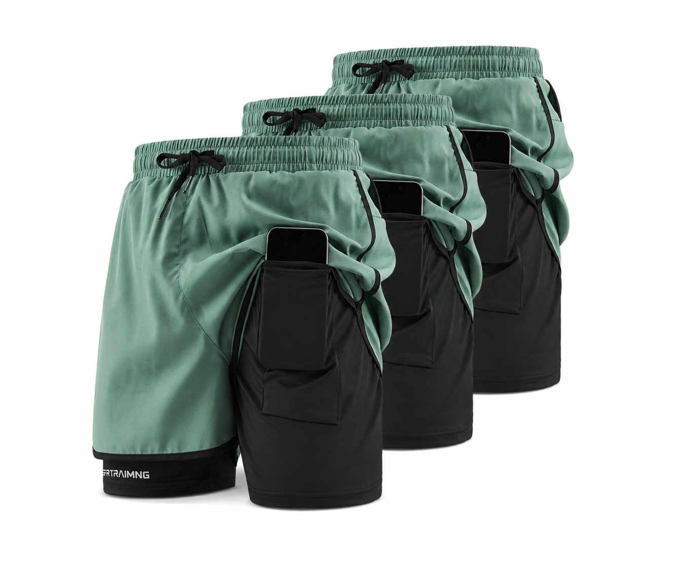 Herre 2-i-1 sportshorts – hurtigttørrende & komfortable 3 Pak
