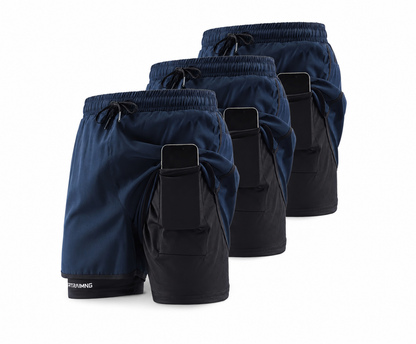 Herre 2-i-1 sportshorts – hurtigttørrende & komfortable 3 Pak