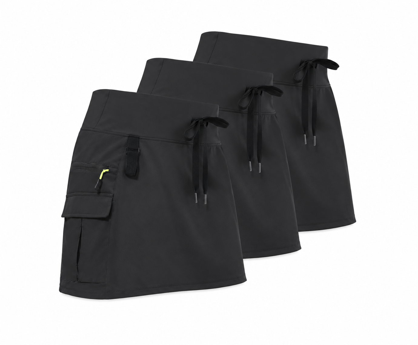Dame Cargo Skort – Høj Talje – Indbygget Indershorts- 3 Pak