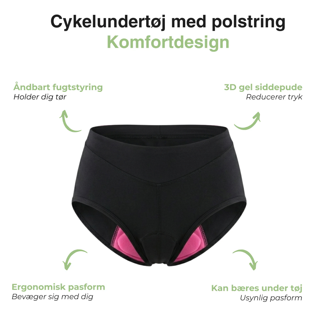 Dame Sykkelundertøy – 3D Gel Polstring – Pustende & Ergonomisk