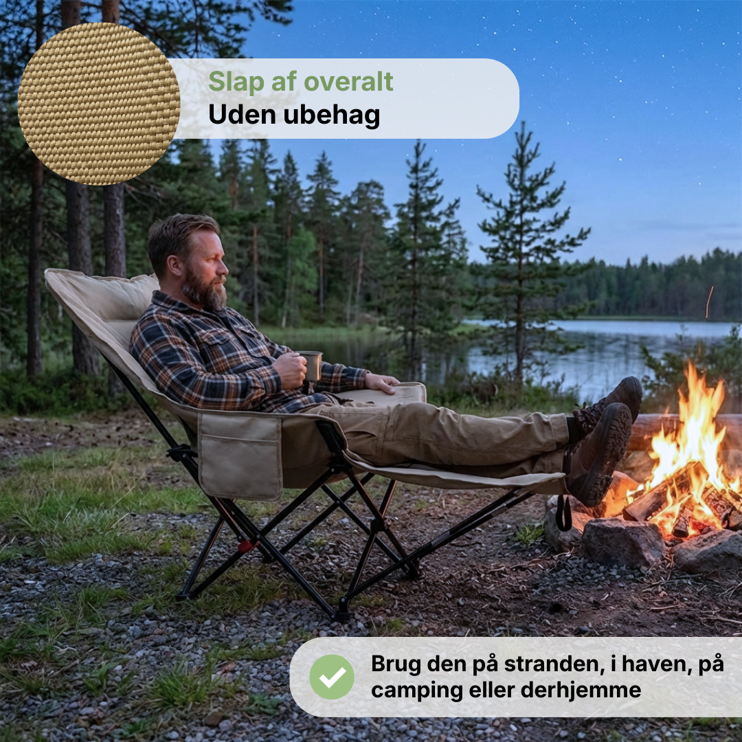 Justerbar Relaxstol – Sammenklappelig – Med Fodstøtte