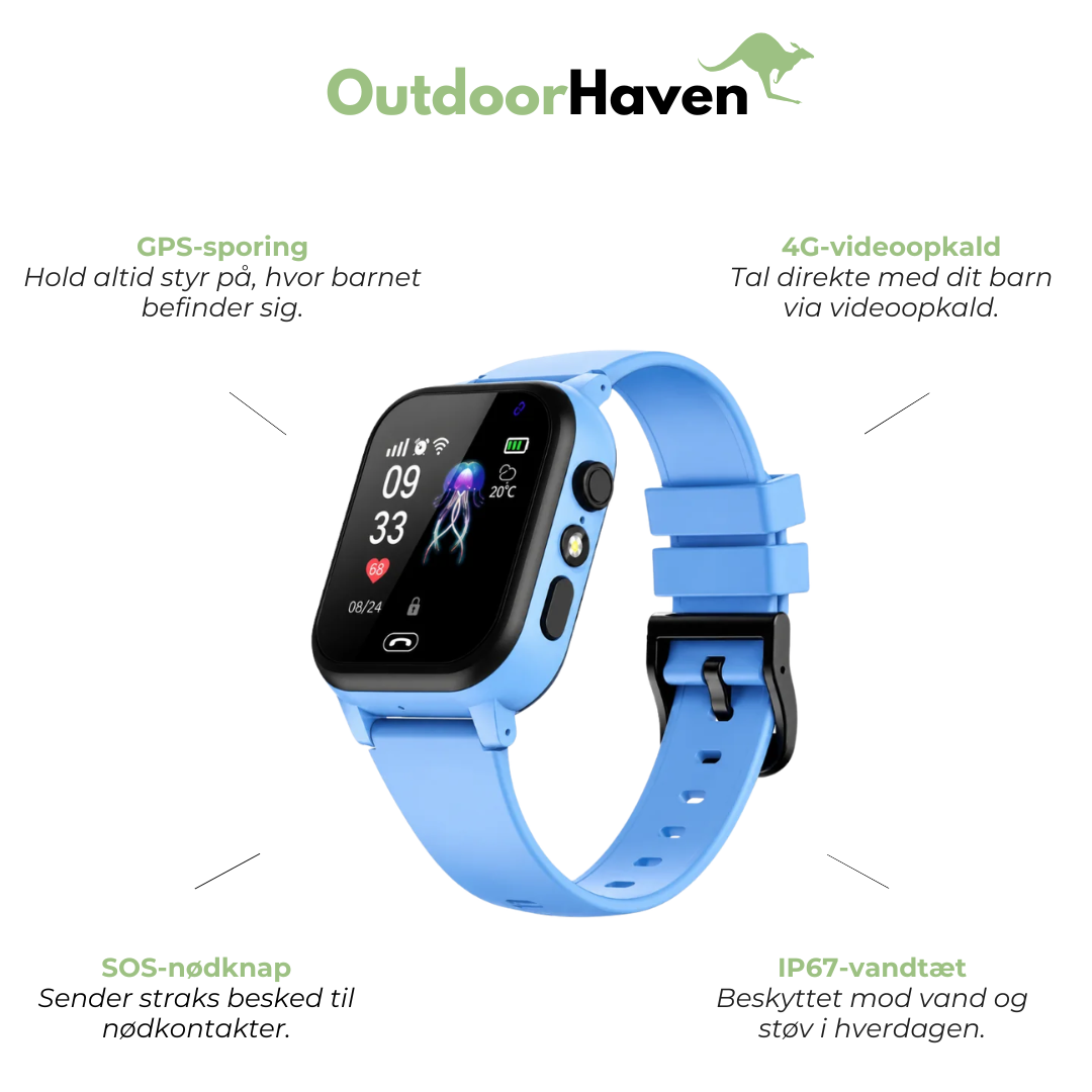 Børnesmartwatch med GPS-lokation, Videoopkald & SOS – SafeTrack Watch