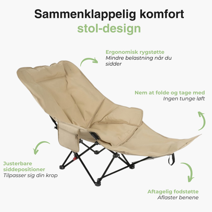 Justerbar Relaxstol – Sammenklappelig – Med Fodstøtte