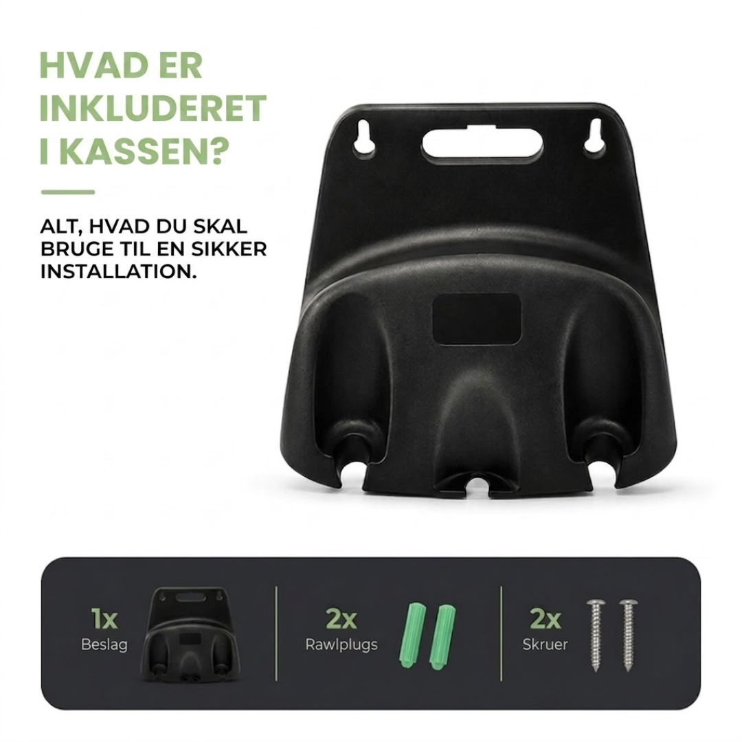 Slangeholder Vægmontering - Holder op til 20M - Uden Filtring