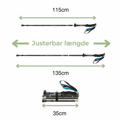 Vandrestave Ultralet – Justerbare med Anti-Shock og Wolframspids