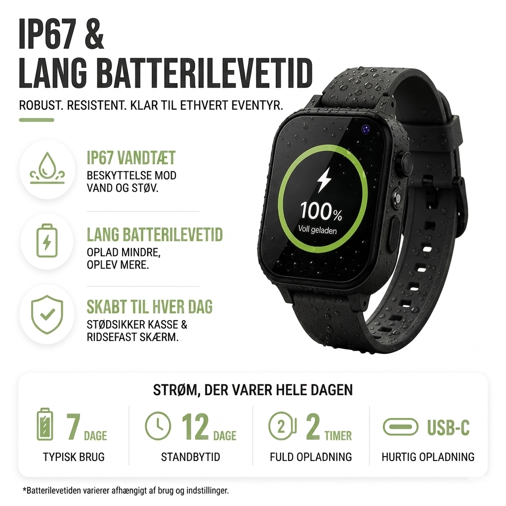 Børnesmartwatch med GPS-lokation, Videoopkald & SOS – SafeTrack Watch
