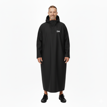 Unisex Regnponcho – Vandtæt med Hætte – Lang Jakke