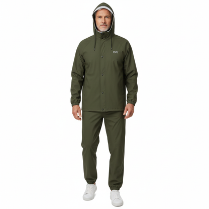 Herre Regnsæt – Vandtæt Jakke – Med Hætte Sæt