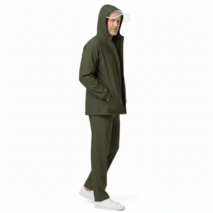 Herre Regnsæt – Vandtæt Jakke – Med Hætte Sæt