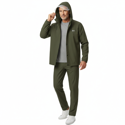 Herre Regnsæt – Vandtæt Jakke – Med Hætte Sæt