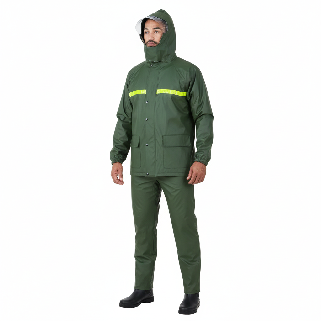 Herre Regnsæt – Vandtæt Jakke – Med Hætte og Bukser