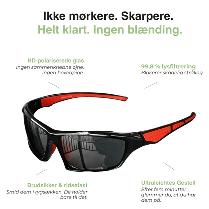 Polariseret sportsbrille UV400 – HD-linser, ultralet