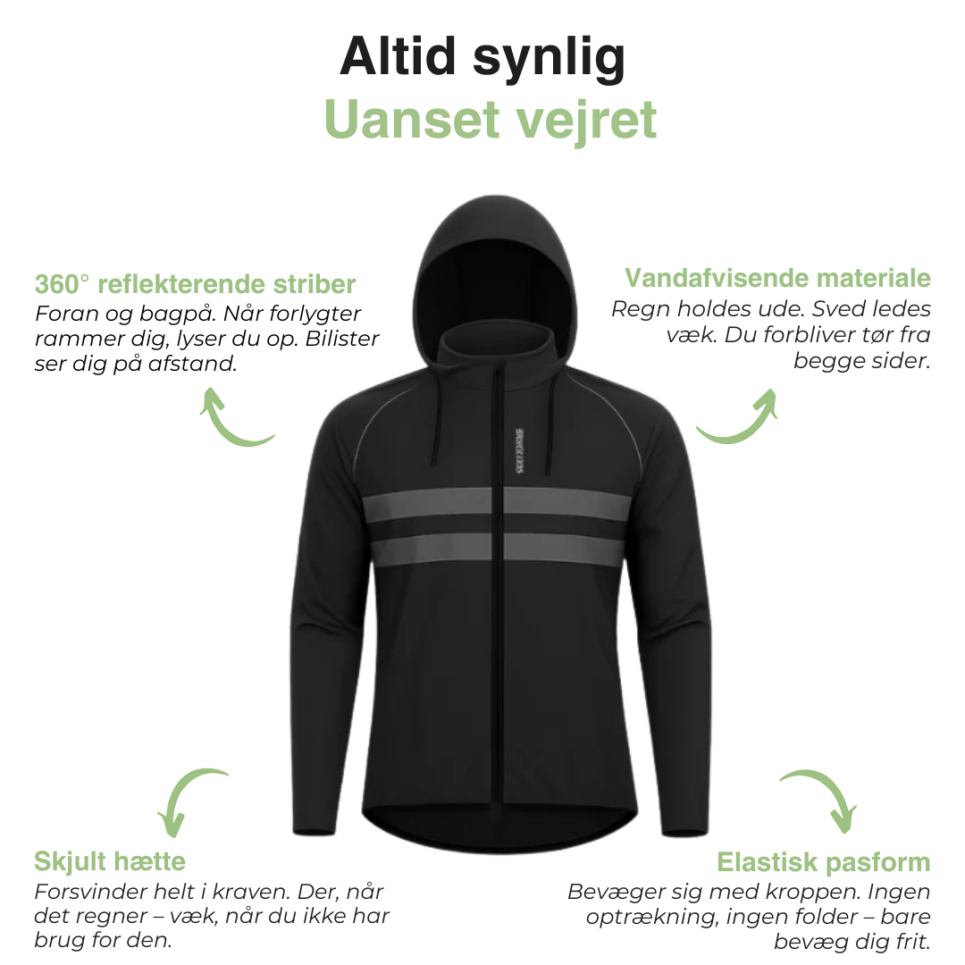 Vindjakke – vandtæt, reflekterende windbreaker