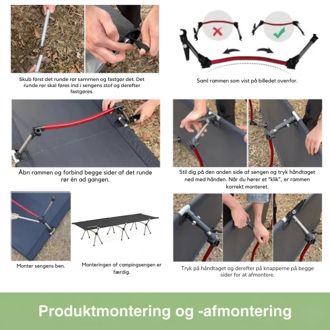 Ultralet foldbar camping­seng – bærbar udendørs seng