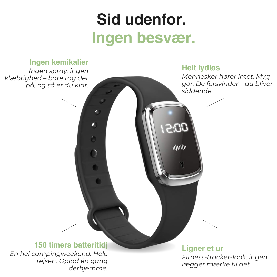 Ultralyds myggeafvisende armbånd – kemikaliefri LED-armbånd