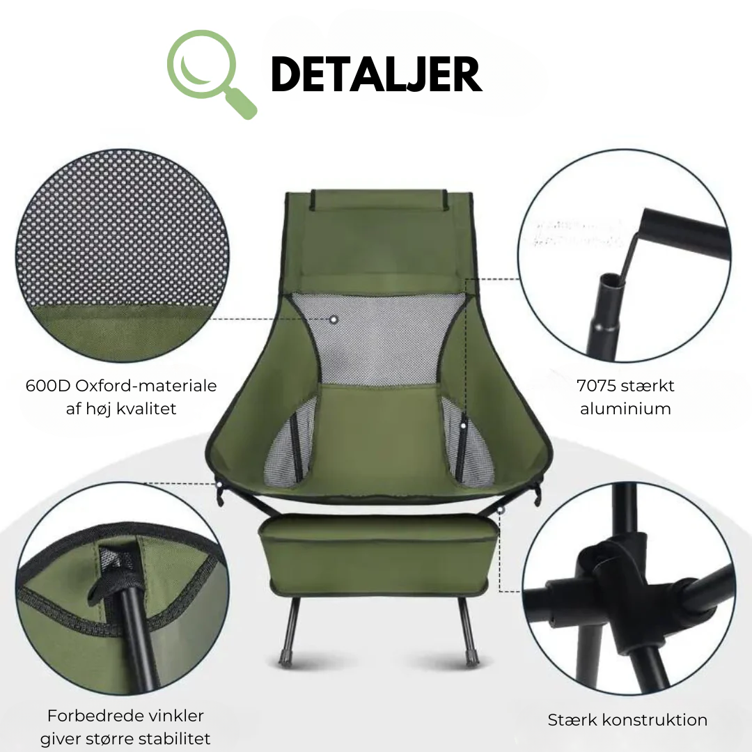 OutdoorHaven - Sammenklappelig Campingstol - Comfort+