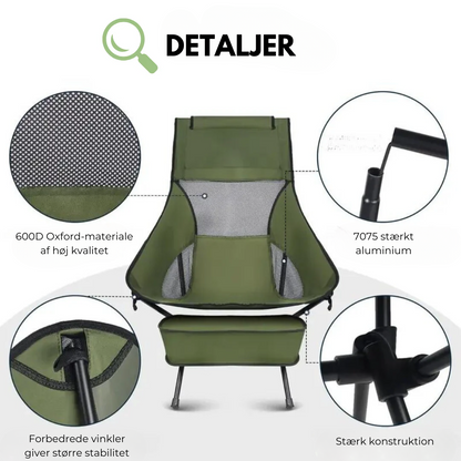 OutdoorHaven - Sammenklappelig Campingstol - Comfort+