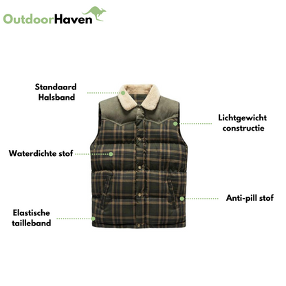 Outdoor Geruite Bodywarmer - Gevoerd - Herfst & Winter