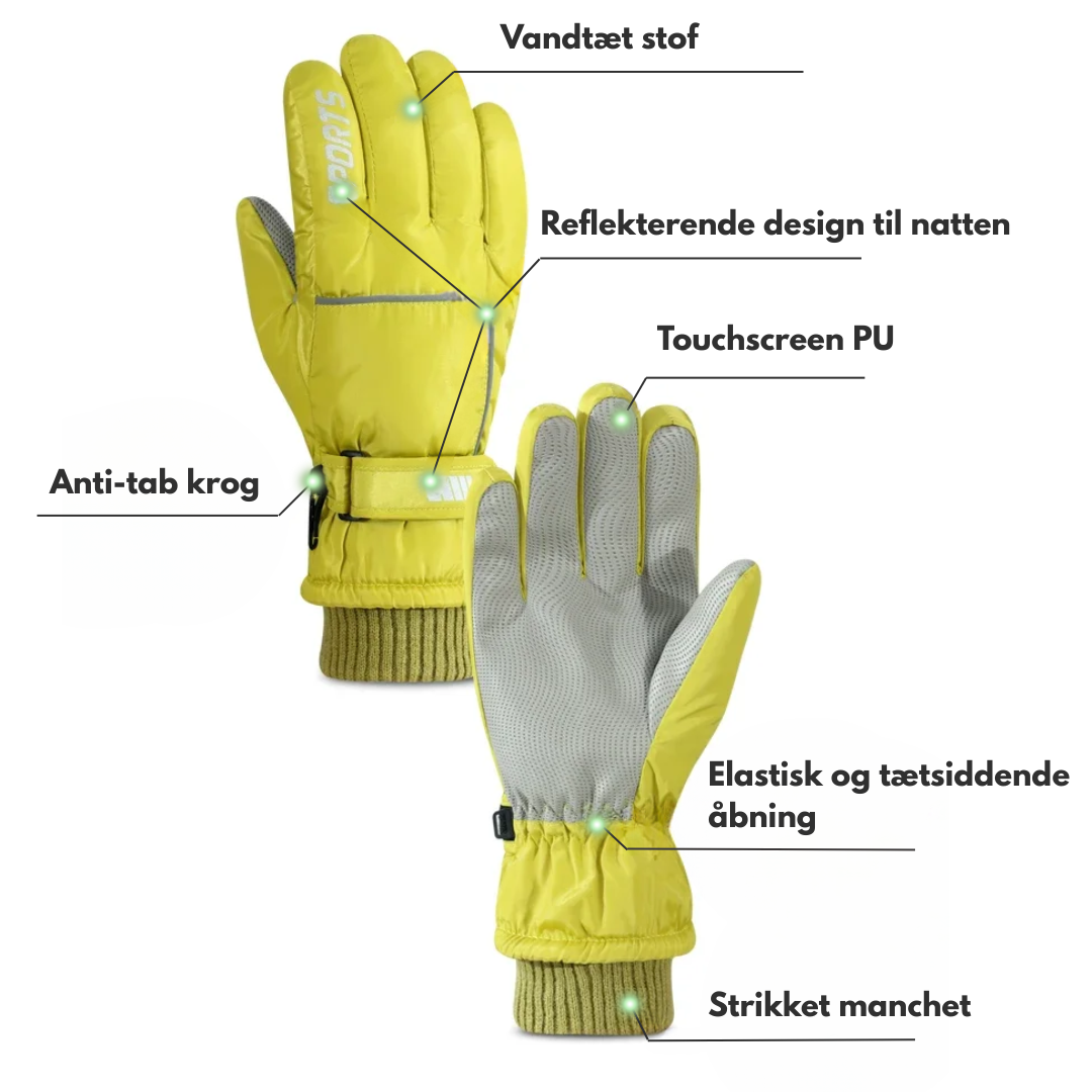 Dame Thermo Skihandsker – Selvlysende – Touchscreen Kompatible
