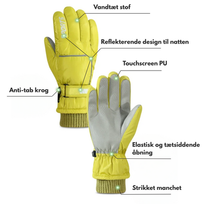 Dame Thermo Skihandsker – Selvlysende – Touchscreen Kompatible