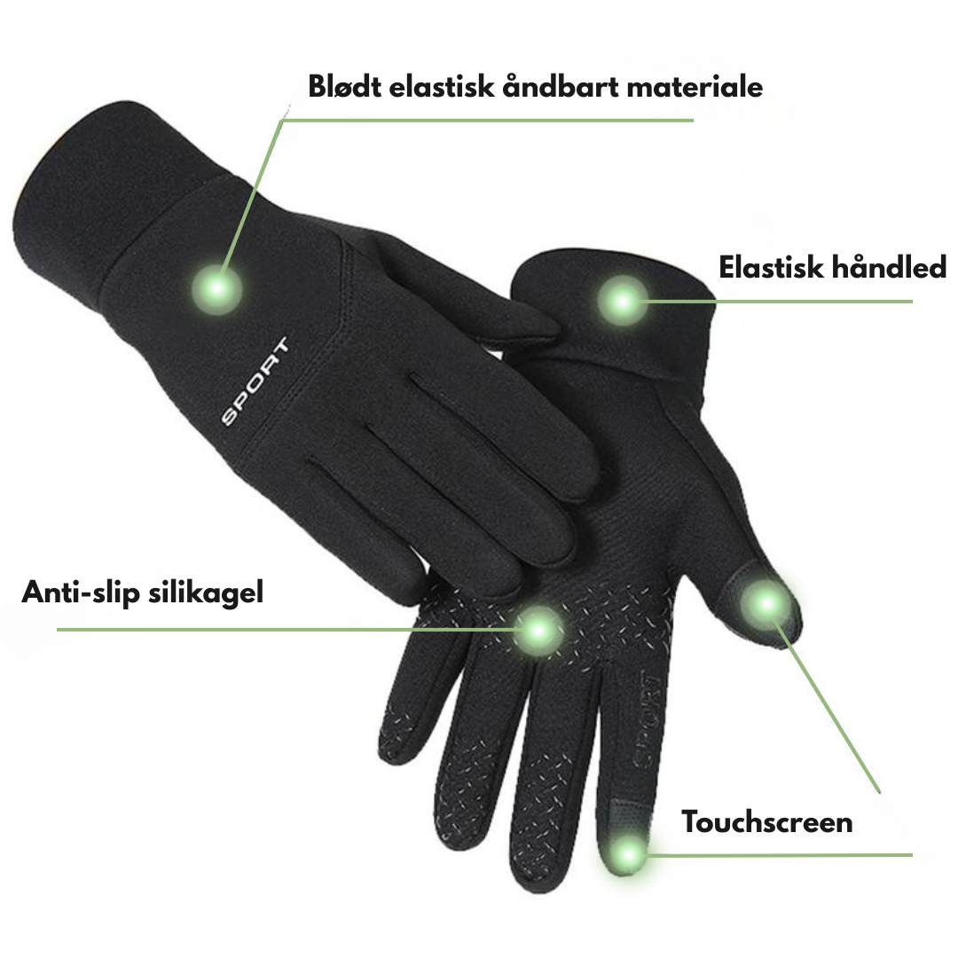 Unisex Sportshandsker – Tåler ned til -5°C – Følsom Touchscreen