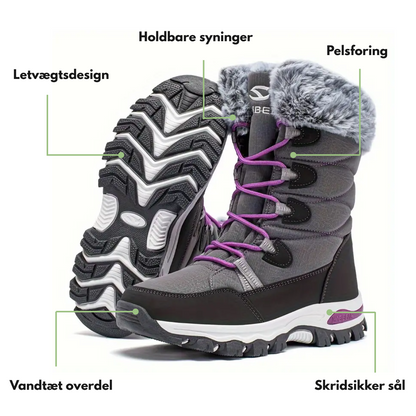 Dame Vinter Snowboots – Varm Foring – Halvhøj Stil