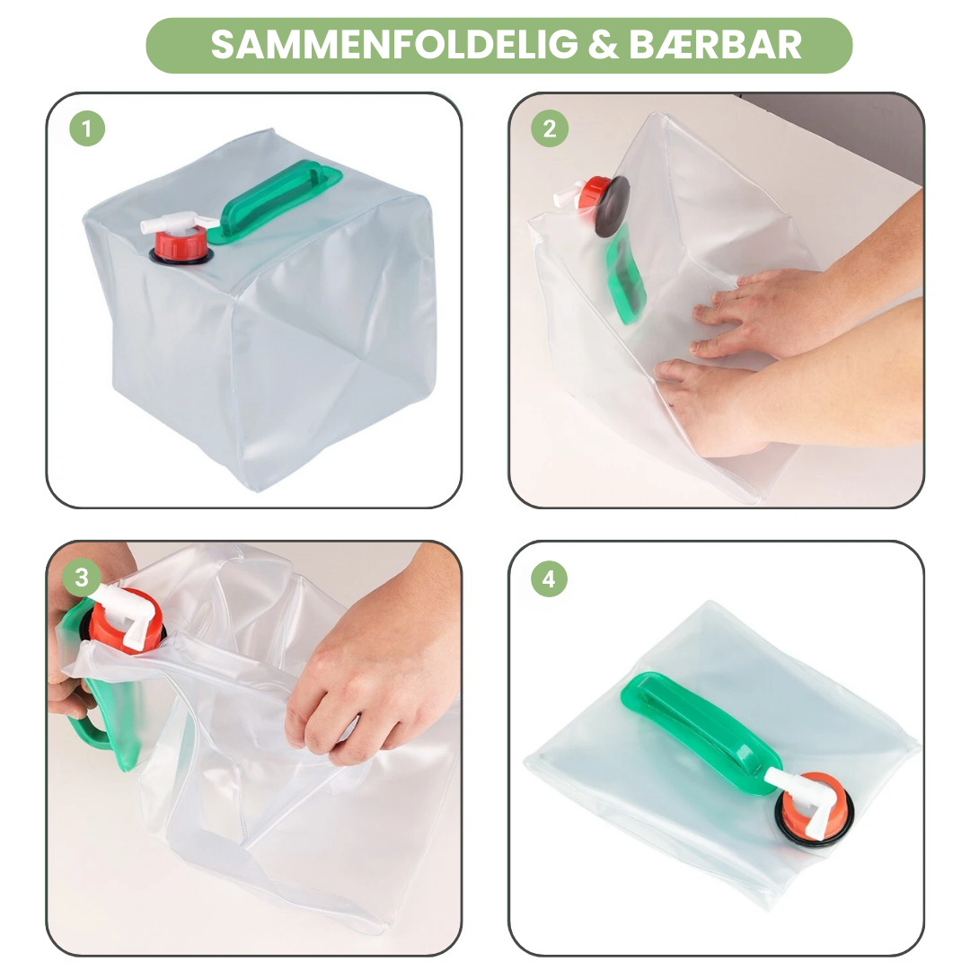 Sammenfoldelig vandpose 10L – Bærbar – Camping & Nødbrug