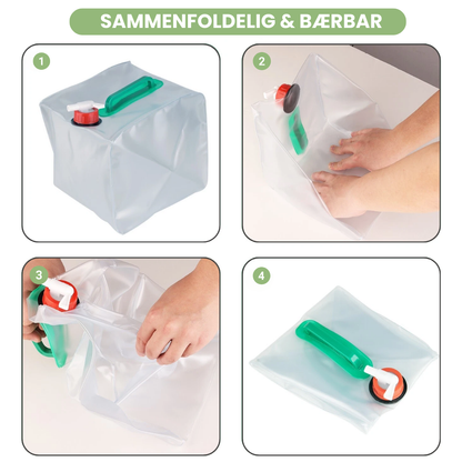 Sammenfoldelig vandpose 10L – Bærbar – Camping & Nødbrug