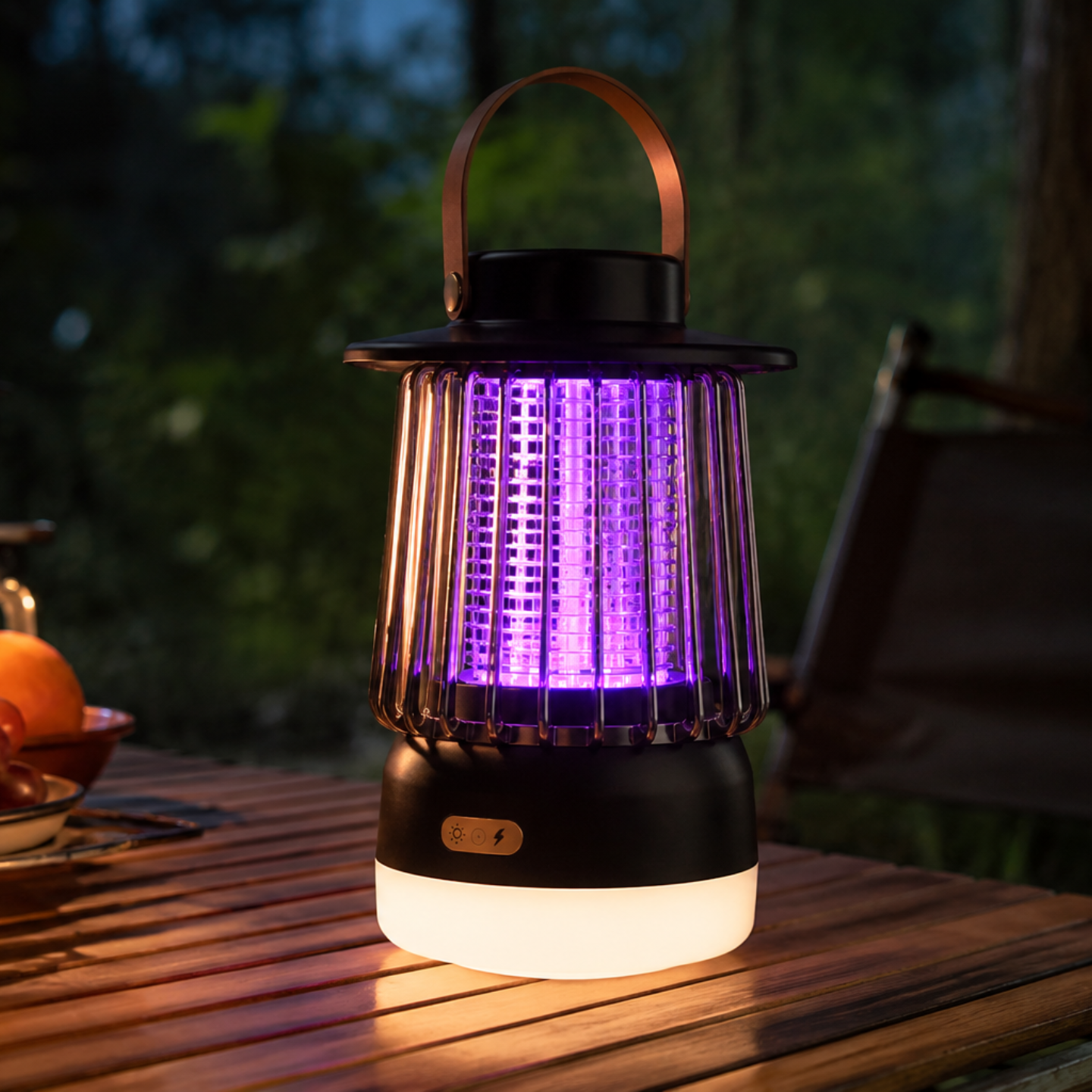 Myggelampe & Campinglampe 2-i-1 – Støjsvag Myggefanger – Terrasse