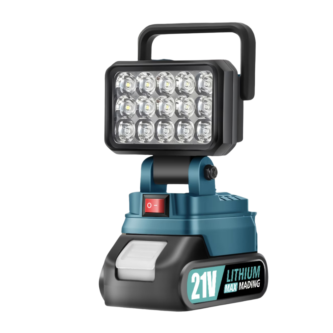 Trådløs LED Arbejdslampe – 21V Campinglampe – Bærbar