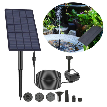 Solardrevet Fontænesæt – 6-i-1 Damppumpe – Trådløs