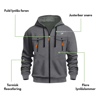 Softshell Hættetrøje – Fuld Lynlås – Termo Jakke