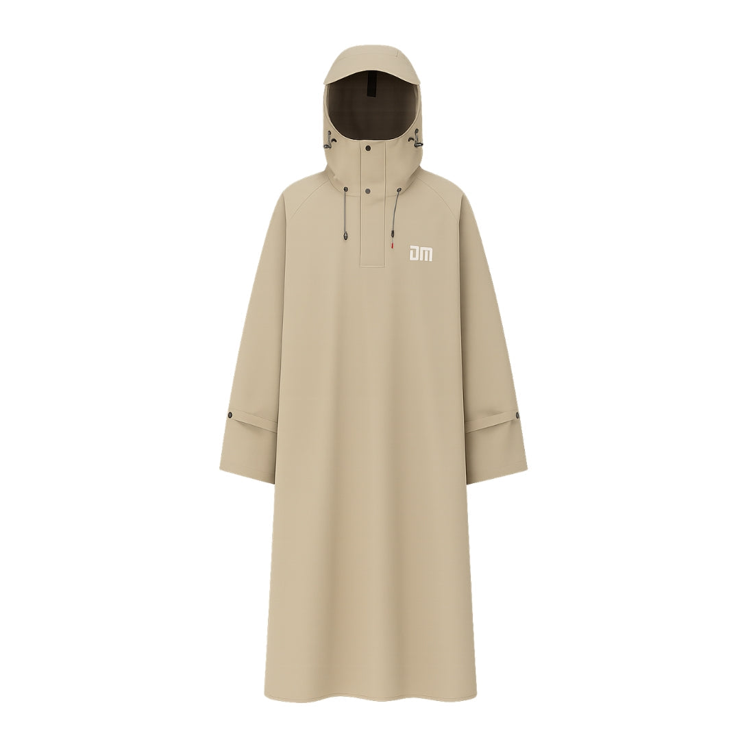 Unisex Regnponcho – Vandtæt med Hætte – Lang Jakke