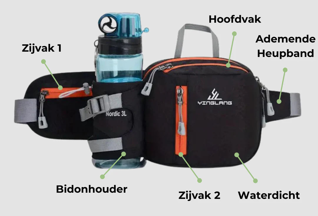 OutdoorHaven - Hofteveske med flaskeholder