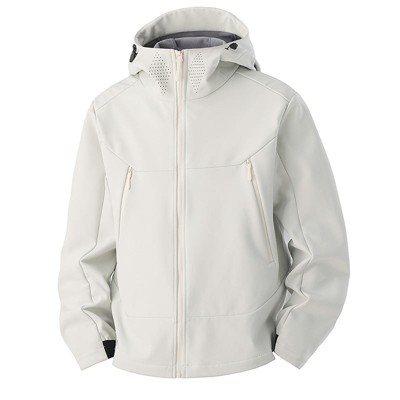 Softshell jakke herre i brun set fra siden